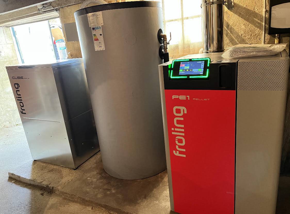 Entreprise RGE pour installation chaudière à granulés de bois FROLING dans une maison en pierre Montendre en Charente